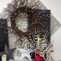 Rustic Star Grapevine Wreath with Red, White, Blue Patriotic Bow