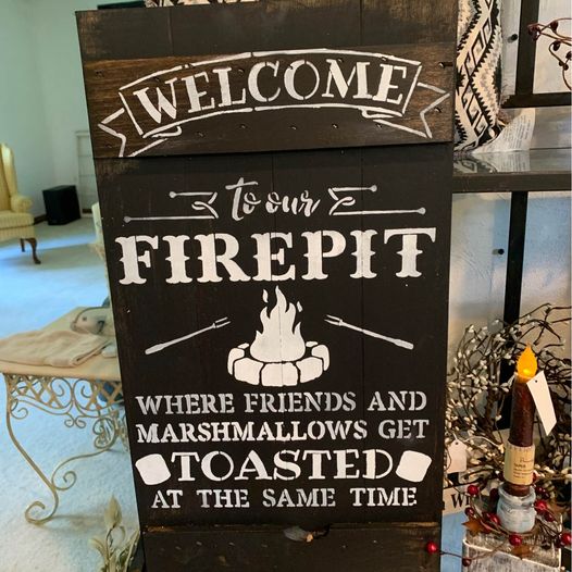Fire Pit Wood Sign