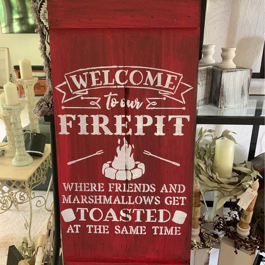 Fire Pit Wood Sign