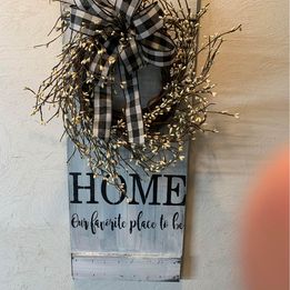 Home Our Favorite Place With Berry Wreath