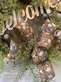 Welcome Cotton and Greenery Wreath