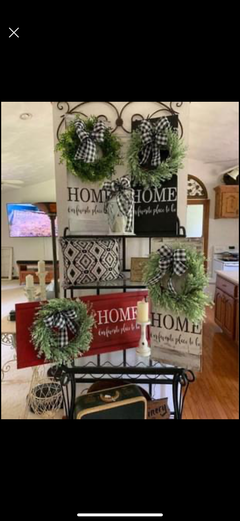 Home Our Favorite Place With Berry Wreath