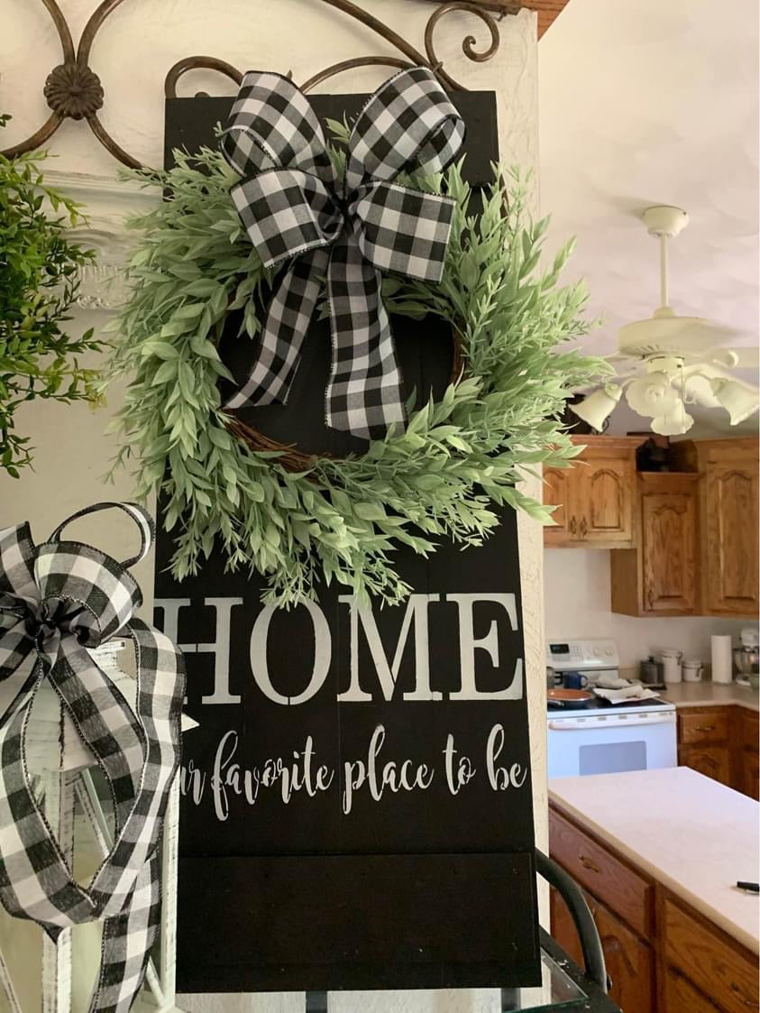 Home Our Favorite Place With Berry Wreath