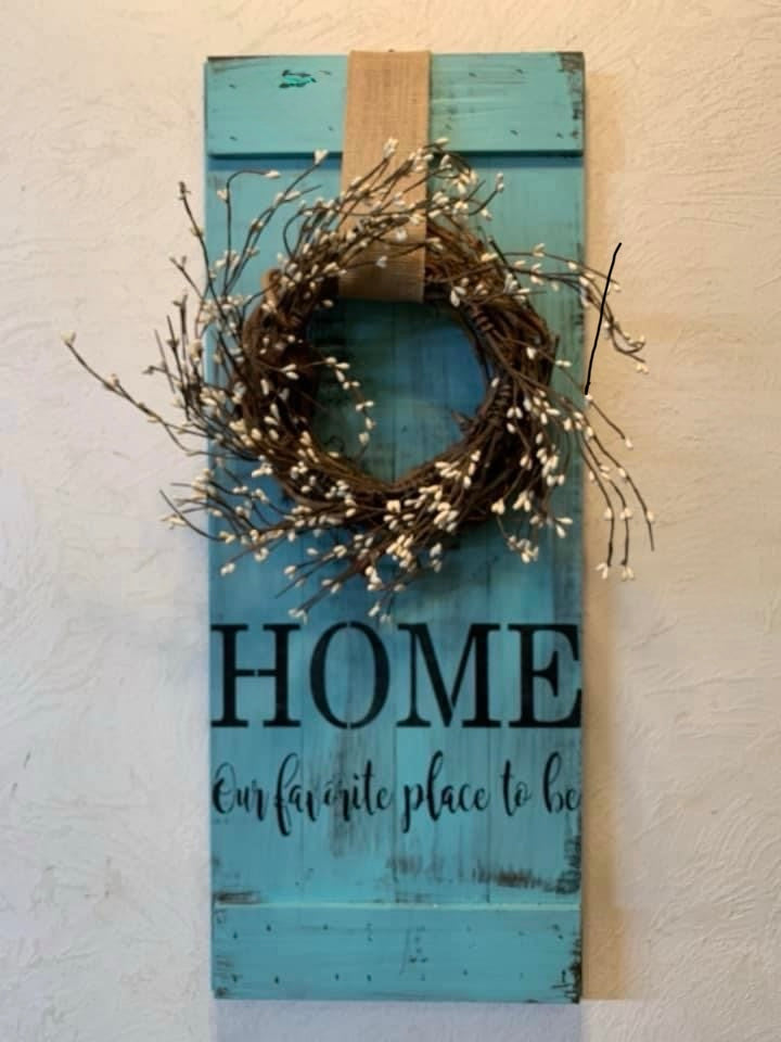 Home Our Favorite Place With Berry Wreath