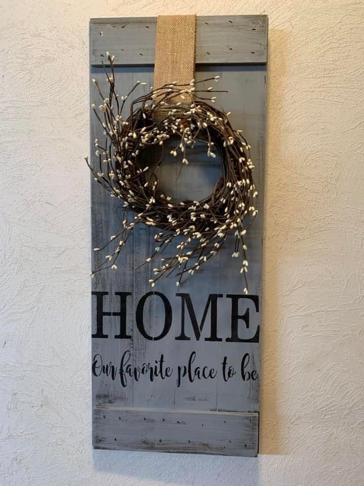 Home Our Favorite Place With Berry Wreath