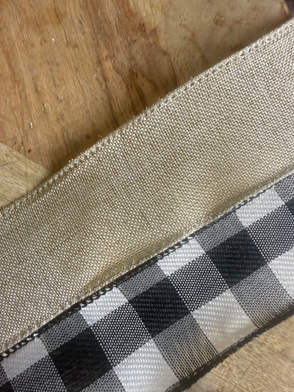 Berry and Lambs Ear Wreath Everyday White Farmhouse Buffalo Ribbon Wall Decor