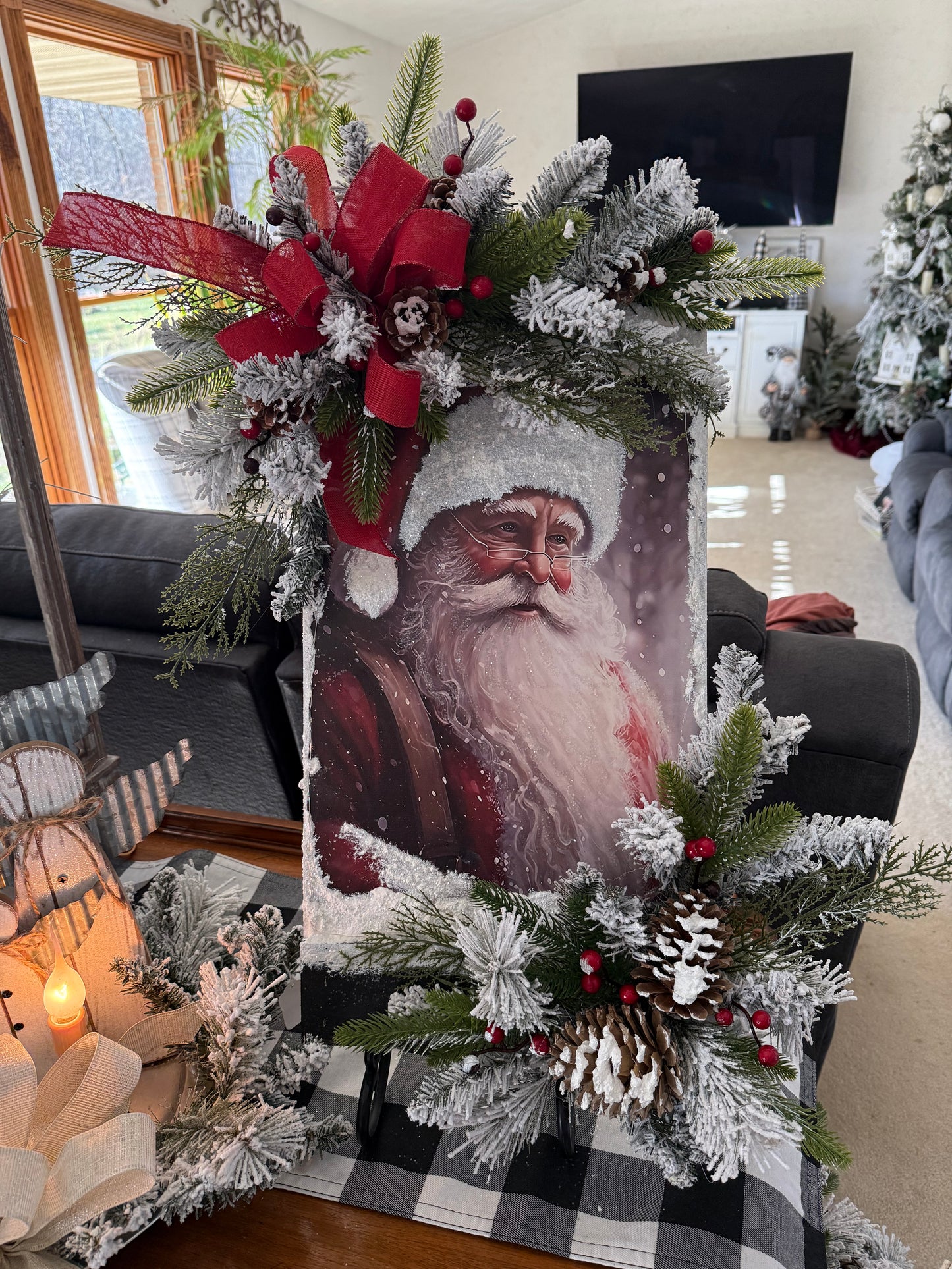 Santa's Beautiful Face On Canvas
