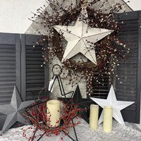Rustic Star Grapevine Wreath with Red, White, Blue Patriotic Bow