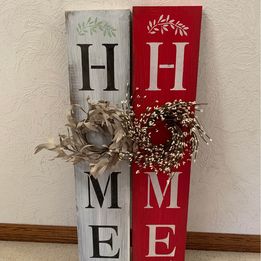 Home Sign With Small Wreath