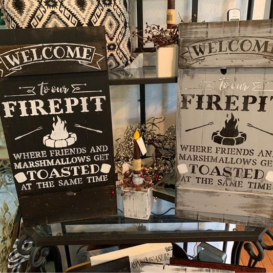 Fire Pit Wood Sign