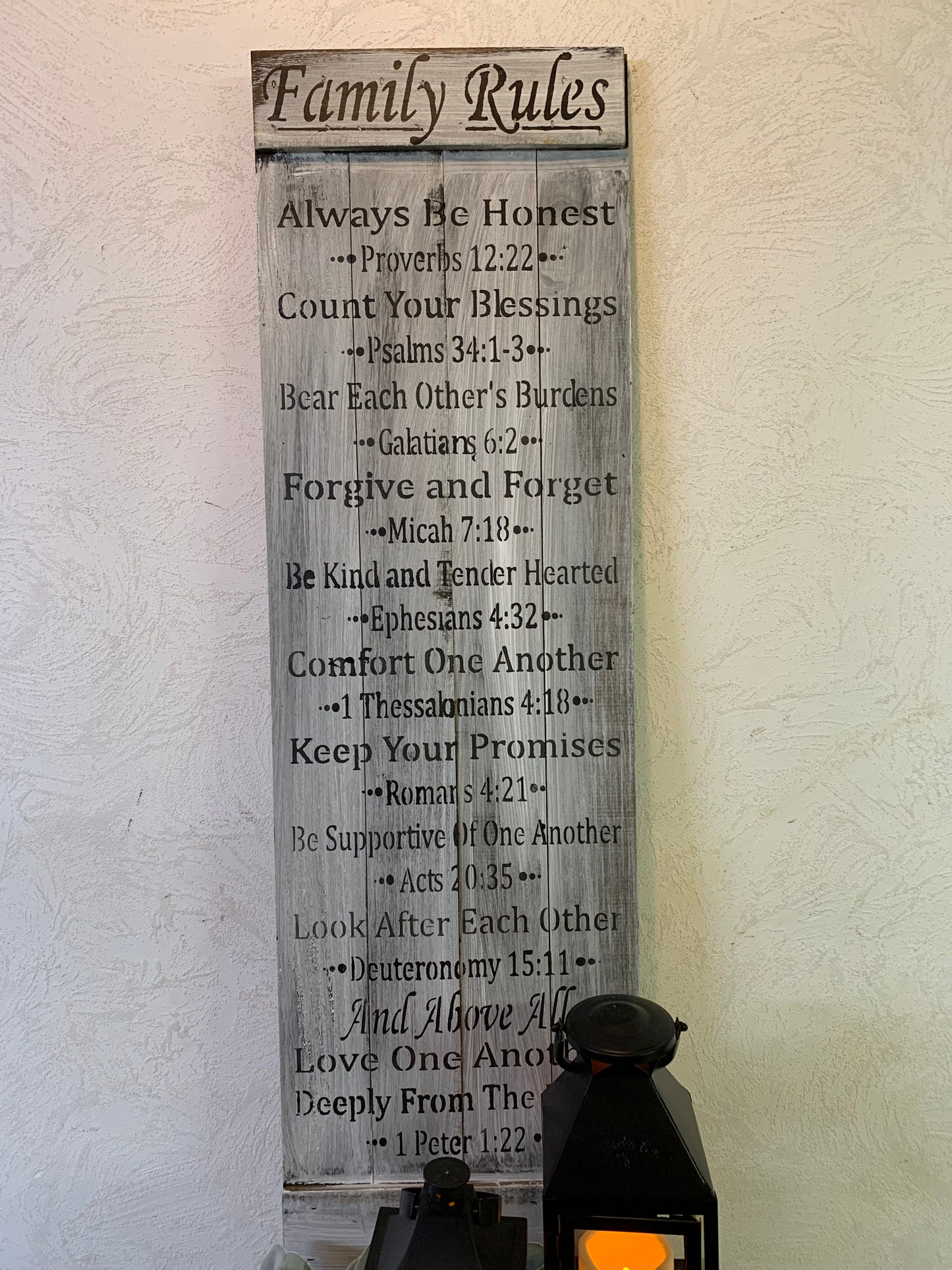 Family Rules with verses from Bible