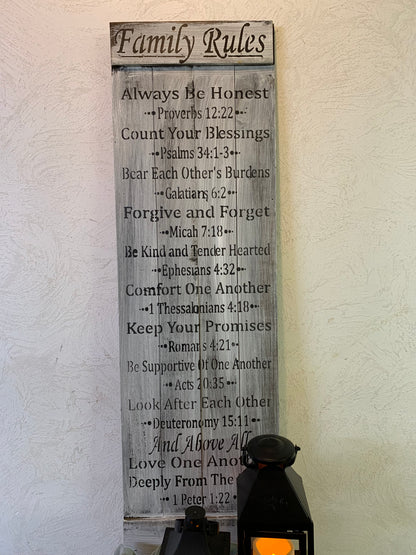 Family Rules with verses from Bible