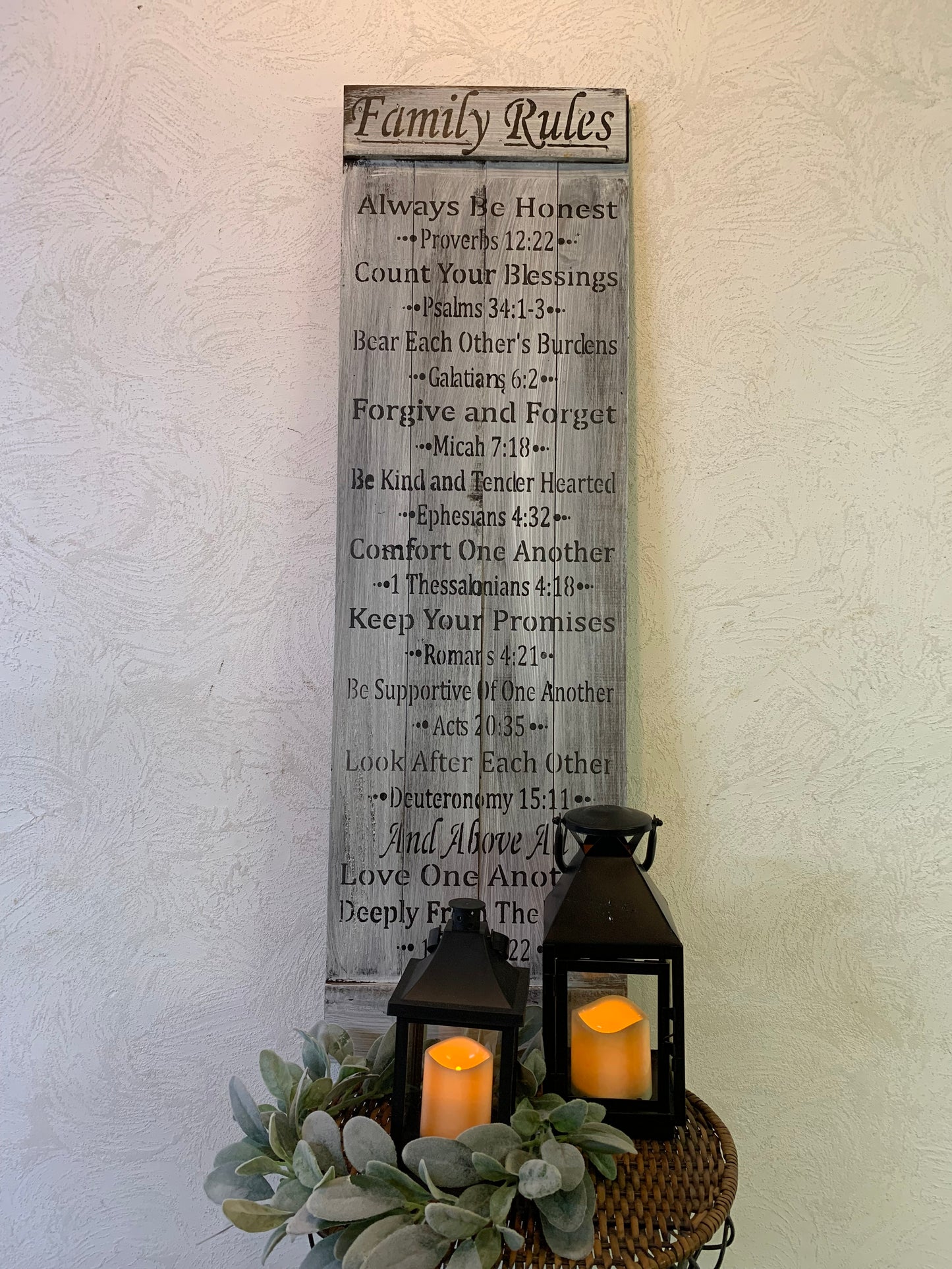 Family Rules with verses from Bible