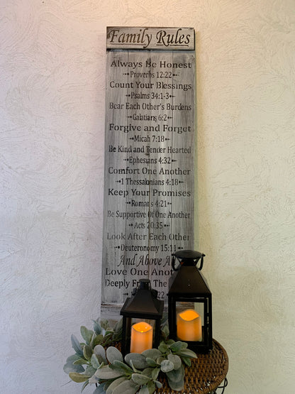 Family Rules with verses from Bible