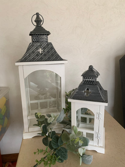 Lanterns:  White Fleur De Lis Lanterns