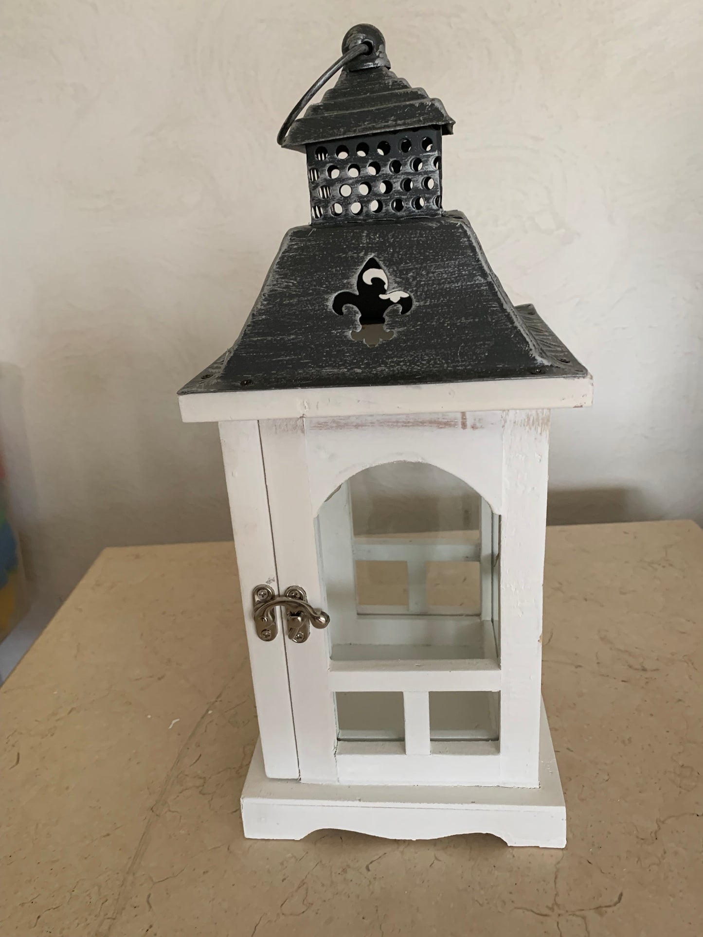 Lanterns:  White Fleur De Lis Lanterns