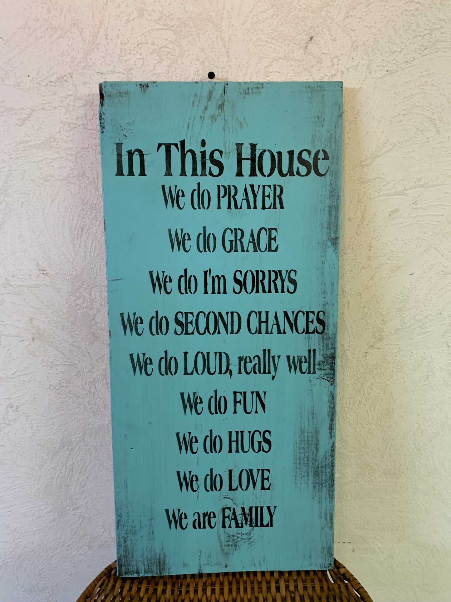 In This House We Do Prayer Wood Sign