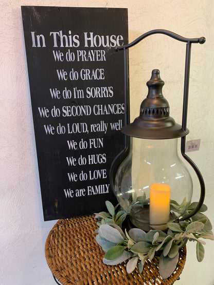 In This House We Do Prayer Wood Sign