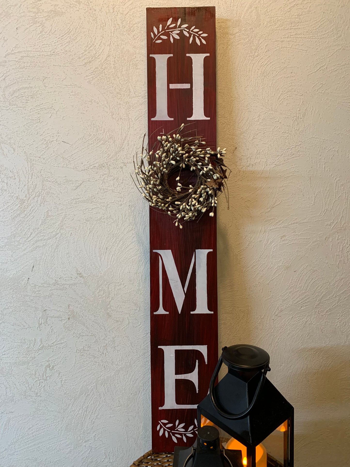 Home Sign With Small Wreath