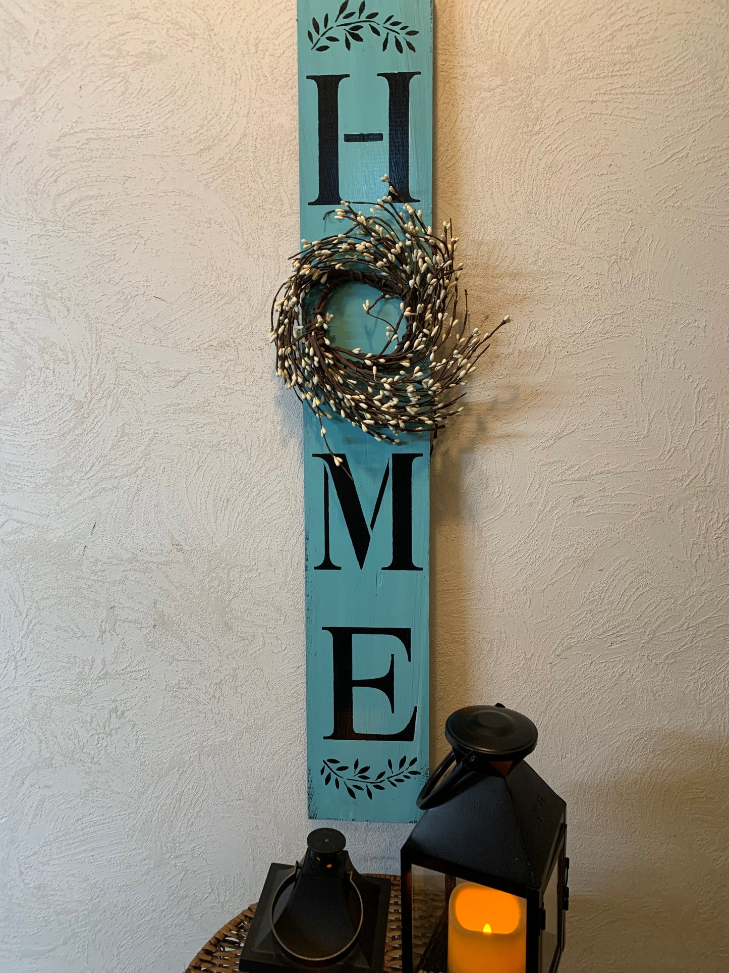 Home Sign With Small Wreath