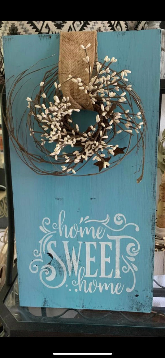 Home sweet home with wreath